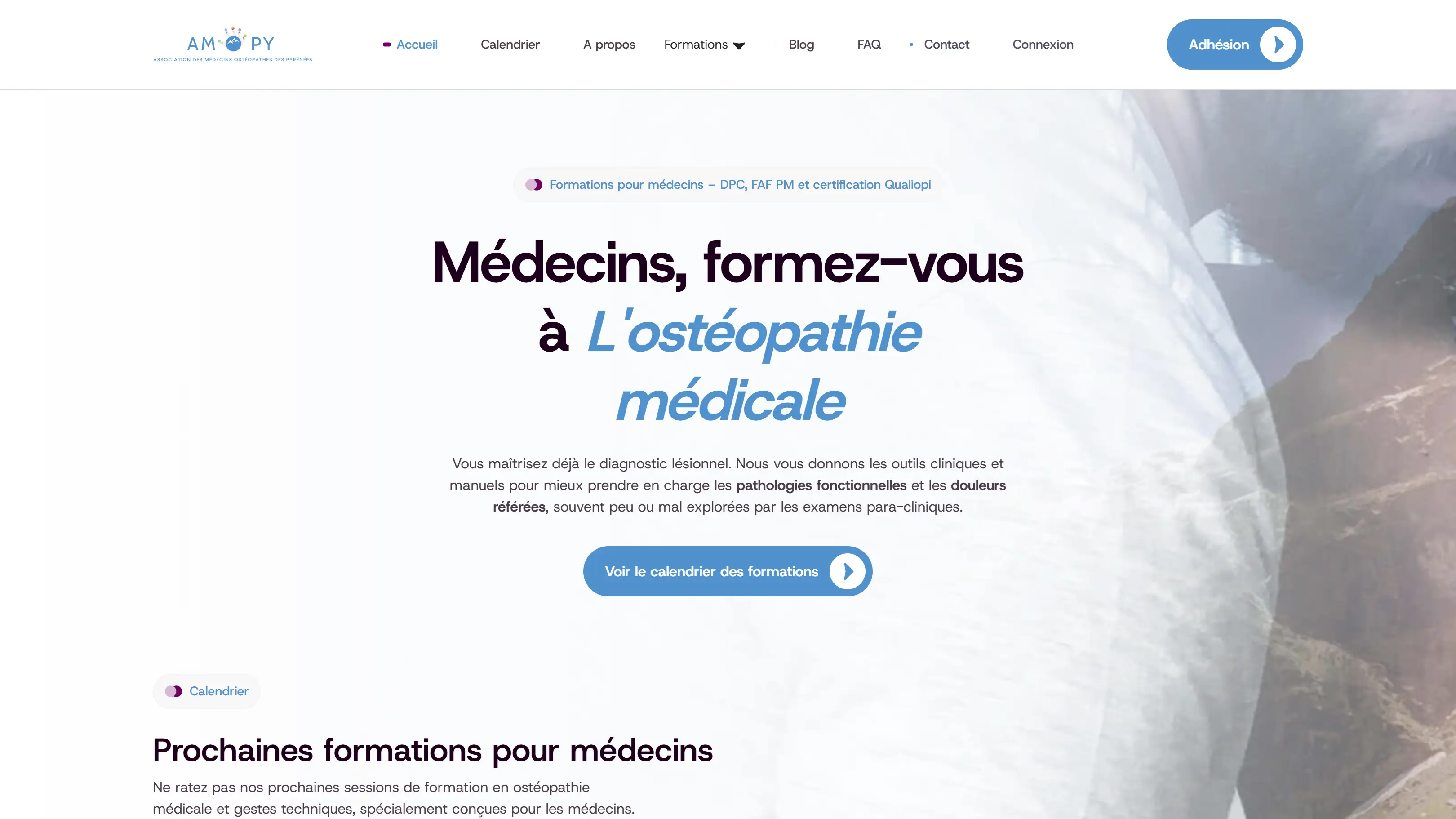 Site internet AMOPY — organisme de formation en ostéopathie médicale